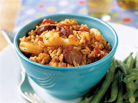 How many calories are in shrimp and andouille jambalaya - calories, carbs, nutrition